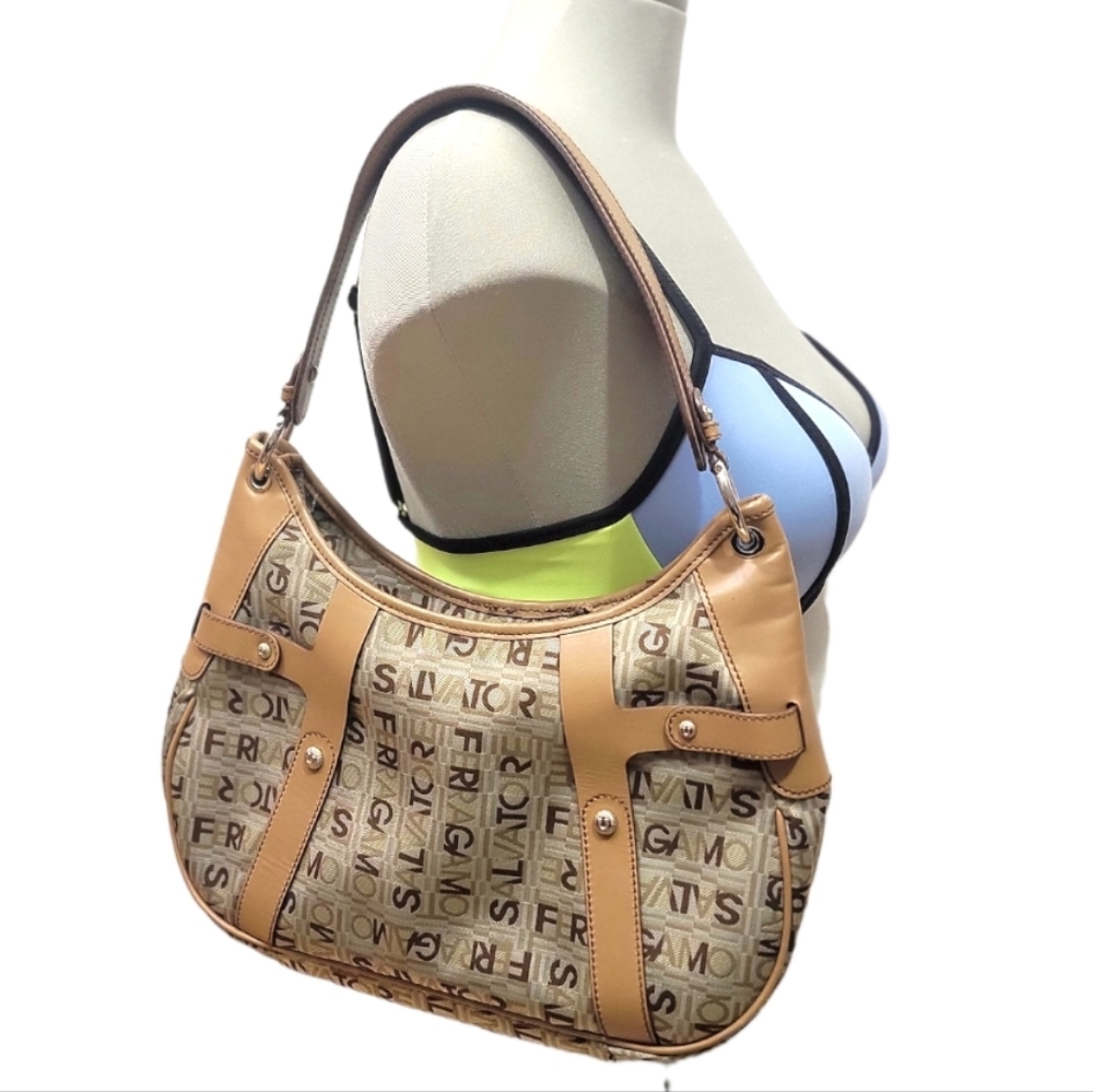 Authentic Salvatore Ferragamo Monogram Shoulder/Hobo Bag